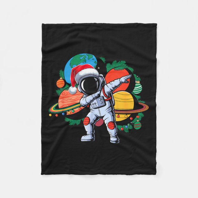 Manta Polar Funny Astronaut Christmas Space Planets Santa Hat  (Anverso)