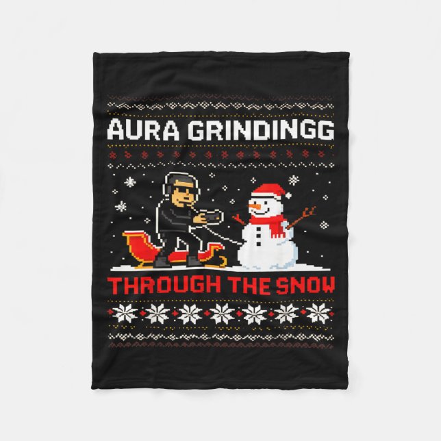 Manta Polar Funny Aura Grinding Christmas Meme Winter Gamer  (Anverso)