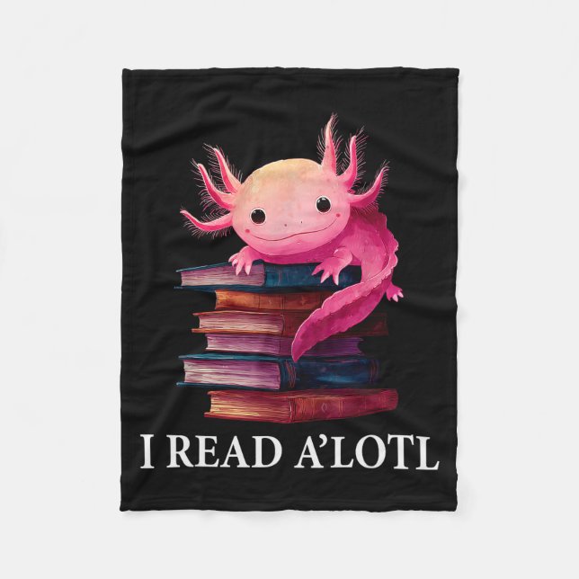 Manta Polar Funny Axolotl Book Lover Librarian Reading Library (Anverso)