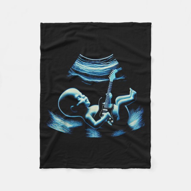 Manta Polar Funny Baby Guitar Player Rock Music Pregnancy Anno (Anverso)