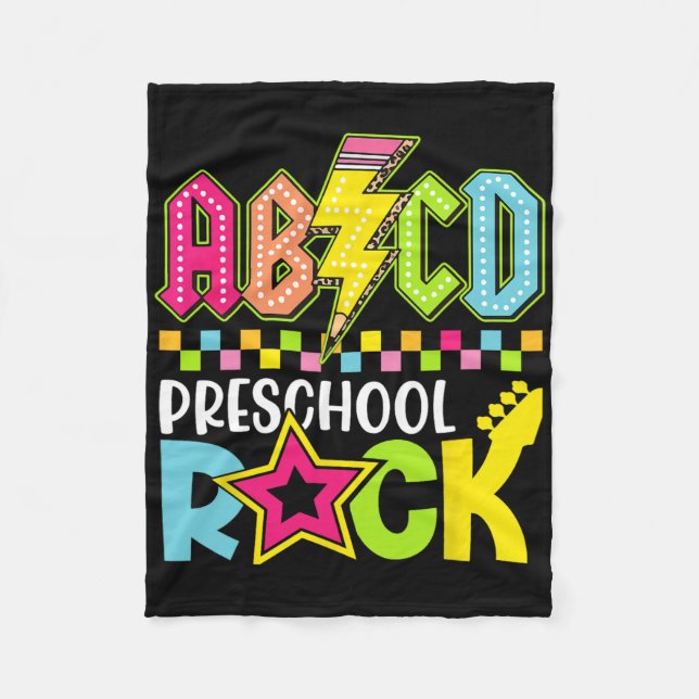 Manta Polar Funny Back To School Lightning Bolt Preschool Rock (Anverso)