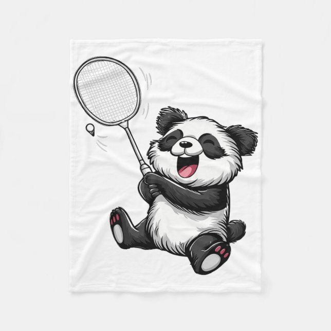 Manta Polar Funny Badminton Panda Badminton Player Shuttle Rac (Anverso)
