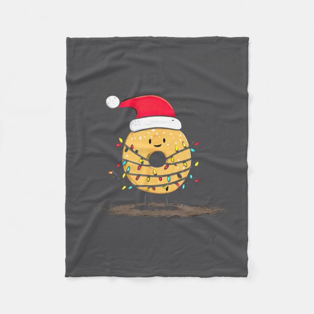 Manta Polar Funny Bagel Christmas Graphics Lights Lover  (Anverso)