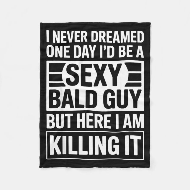 Manta Polar Funny Bald Man Art For Men Boys Bald Dad Bald Guy  (Anverso)