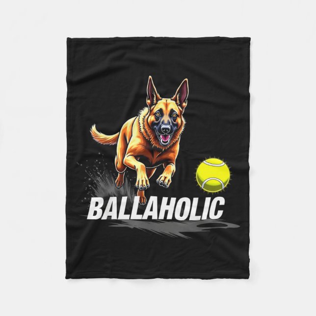 Manta Polar Funny Ballaholic Belgian Shepherd Dog Chasing Mali (Anverso)