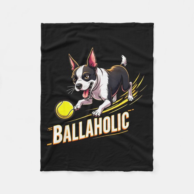 Manta Polar Funny Ballaholic Boston Terrier Dog Chasing Bostie (Anverso)