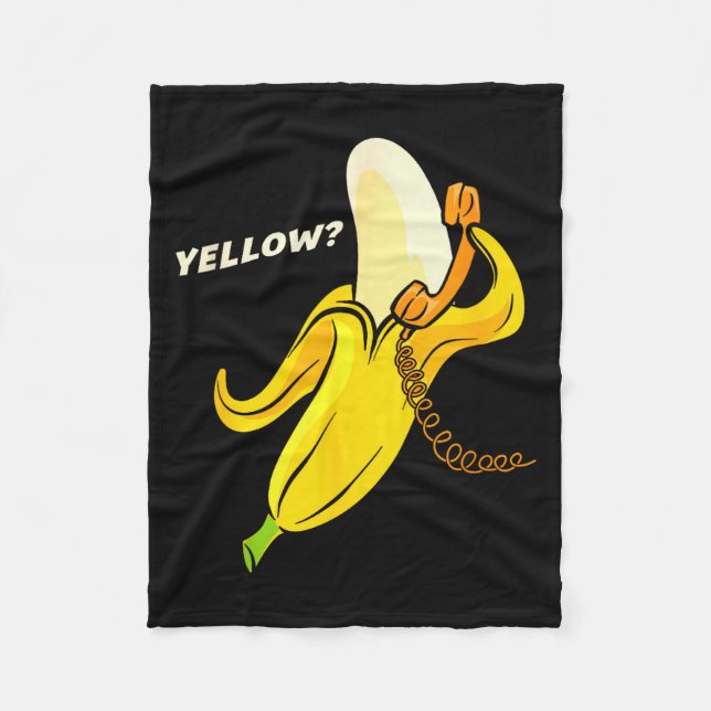 Manta Polar Funny Banana Phone - Yellow_ Hello_  (Anverso)