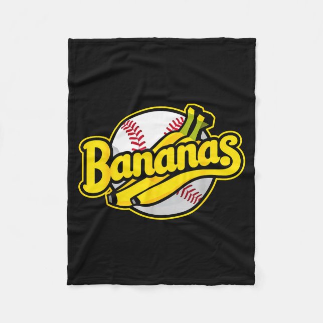 Manta Polar Funny Bananas Baseball Vintage Graphic  (Anverso)