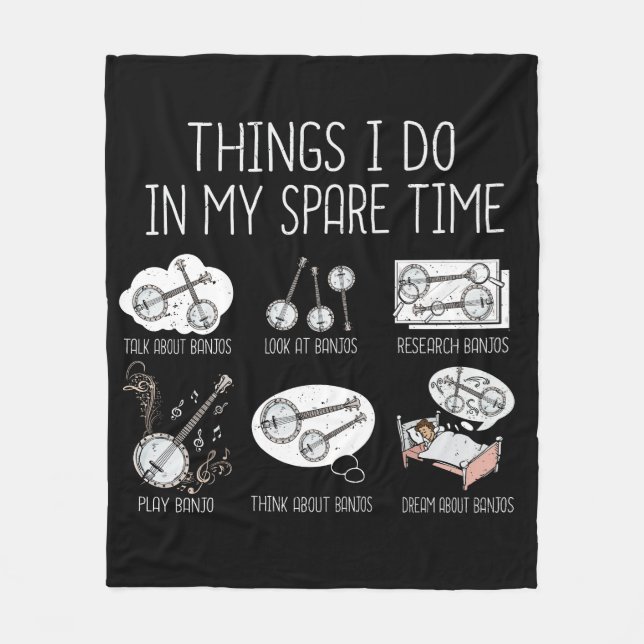 Manta Polar Funny Banjo Player Regalos Country Music Bluegrass (Anverso)