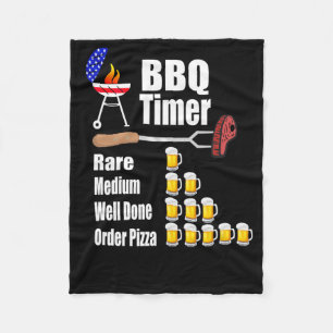 Manta Polar Funny Bbq Timer - Regalo de parrillada barbacoa
