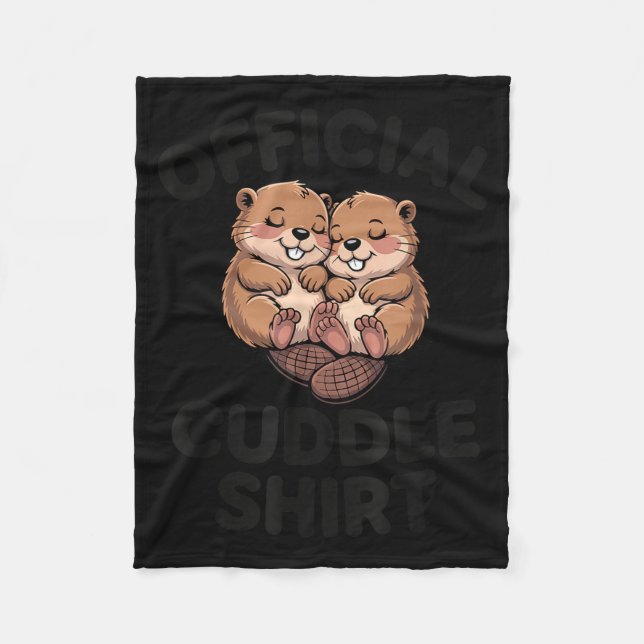 Manta Polar Funny Beavers Hugging Cuddle  (Anverso)