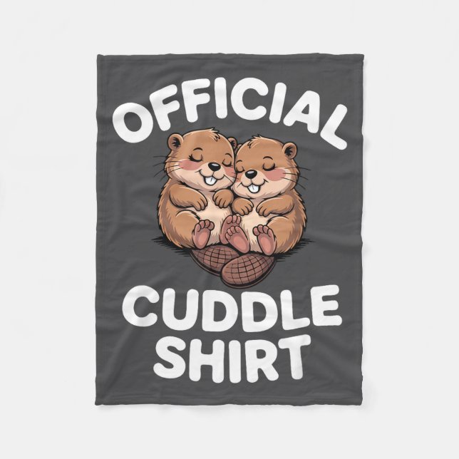 Manta Polar Funny Beavers Hugging Cuddle  (Anverso)