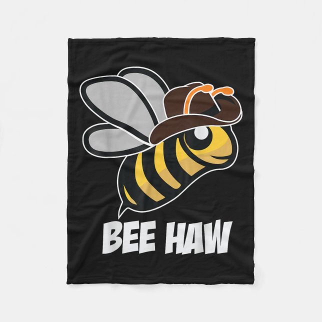 Manta Polar Funny Bee Haw Bumble Bee Graphic Cowboy Gorra (Anverso)