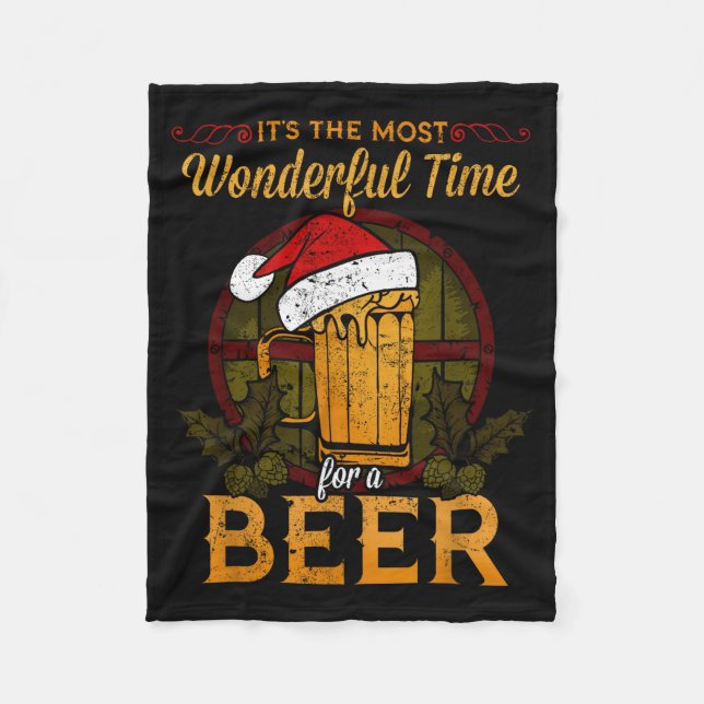 Manta Polar Funny Beer Christmas Shirt Holiday Most Wonderful  (Anverso)