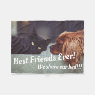 Manta Polar Funny Best Friends Forever Photo Mascotas