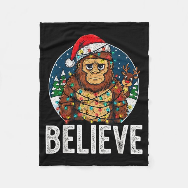 Manta Polar Funny Bigfoot Believe Christmas Sasquatch Santa Fo (Anverso)