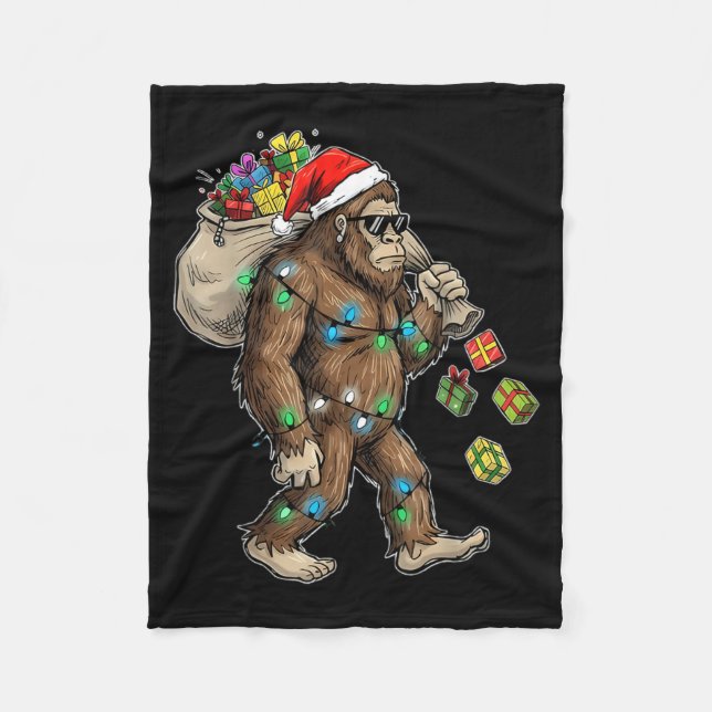 Manta Polar Funny Bigfoot Christmas Tree Lights Xmas Boys Mens (Anverso)