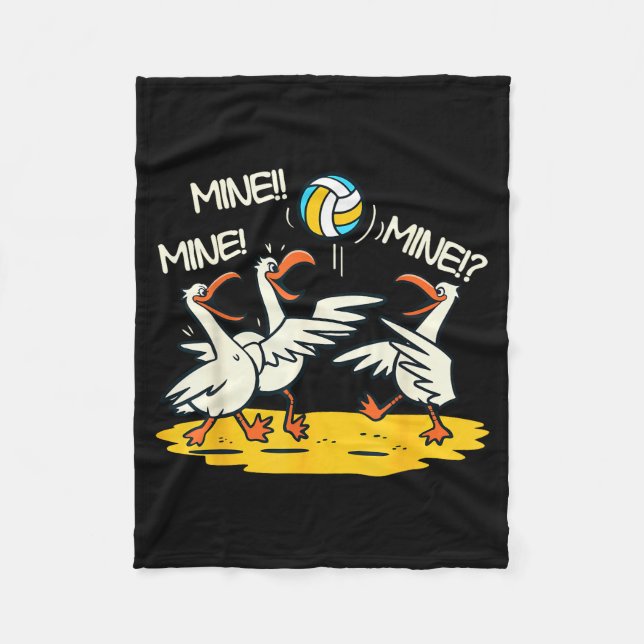 Manta Polar Funny Bird Playing Volleyball Mine Game Day Beach  (Anverso)