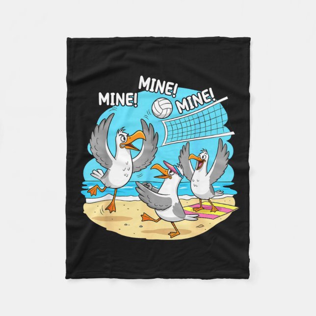 Manta Polar Funny Bird Playing Volleyball Mine Game Day Vibes  (Anverso)