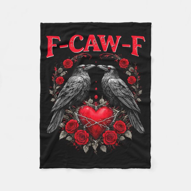 Manta Polar Funny Black Bird F-caw-f Anti Valentines Day Singl (Anverso)