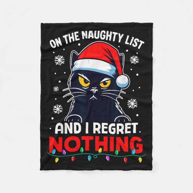 Manta Polar Funny Black Cat Christmas I Regret Nothing Cats Lo (Anverso)