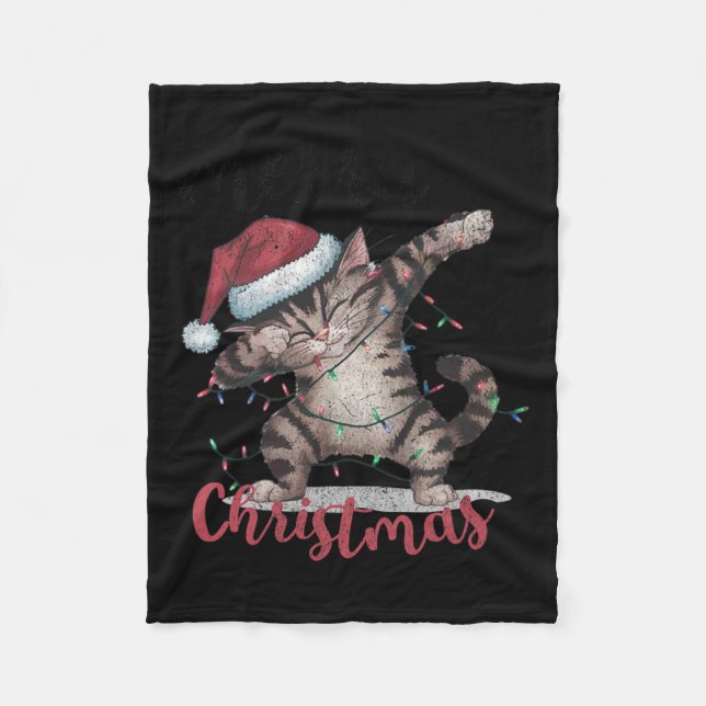 Manta Polar Funny Black Cat Halloween Funny Navidades (Anverso)