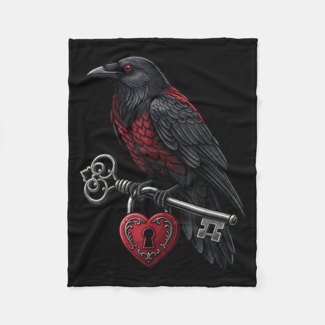Manta Polar Funny Black Crow Black Bird Funny Crow Valentines  (Anverso)