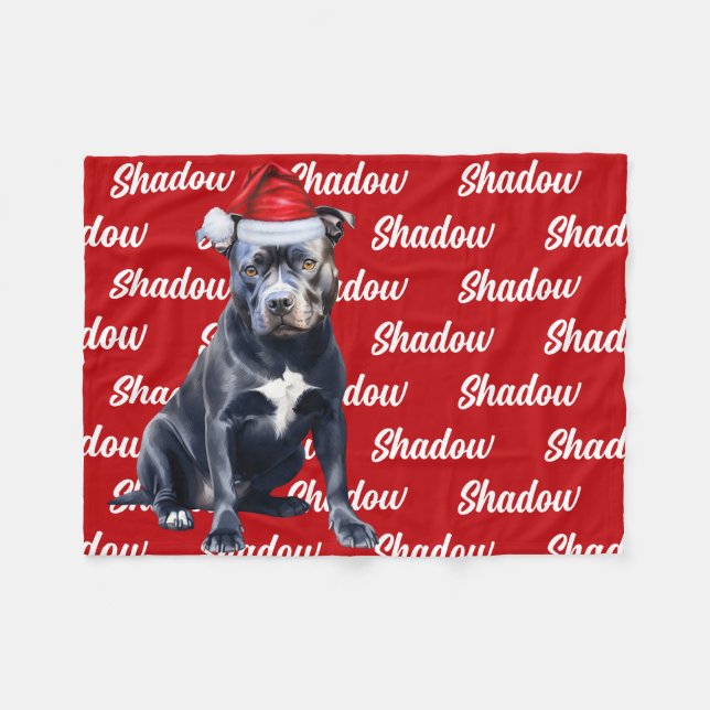 Manta Polar Funny Bluenose Pitbull Dog Name Pattern Navidades (Frente (Horizontal))