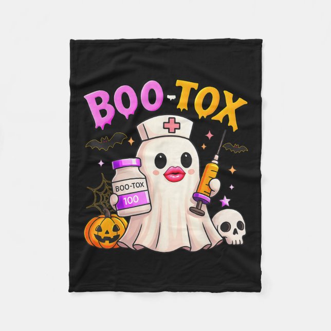 Manta Polar Funny Boo Tox Aesthetic Nurs Ghost Skull Pumpkin (Anverso)