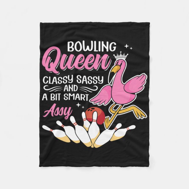 Manta Polar Funny Bowling Queen Cly Sy Y Un Poco Inteligente Y (Anverso)