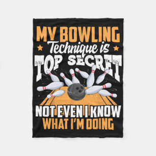 Manta Polar Funny Bowling Technique Ll Bowler Hombres Niños