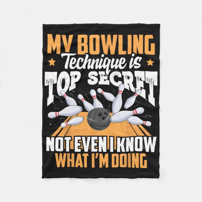Manta Polar Funny Bowling Technique Ll Bowler Hombres Niños (Anverso)