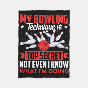 Manta Polar Funny Bowling Technique Ll Bowler Hombres Niños