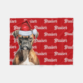 Manta Polar Funny Boxer Dog Name Pattered Navidades