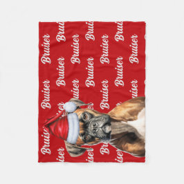 Manta Polar Funny Boxer Dog Name Pattered Navidades