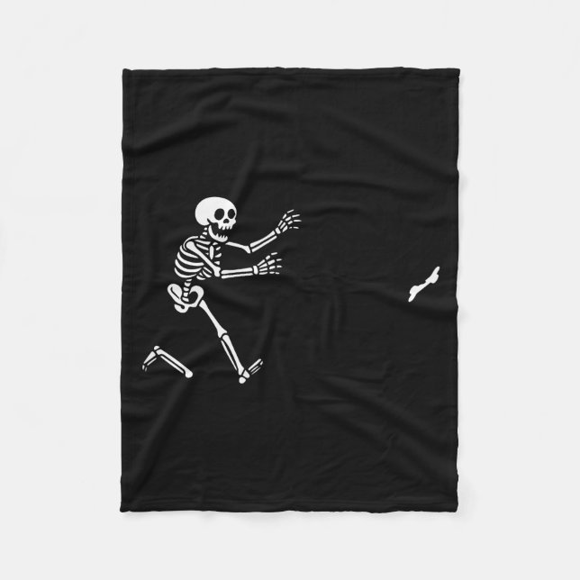 Manta Polar Funny Boxer Running Skeleton Halloween  (Anverso)