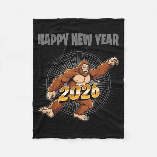 Manta Polar Funny Boys Nye Outfit, Mens Bigfoot Happy New Year (Anverso)