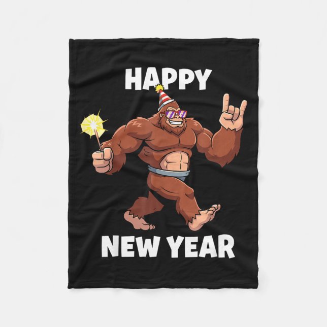 Manta Polar Funny Boys Nye Outfit, Mens Fireworks Bigfoot Happ (Anverso)