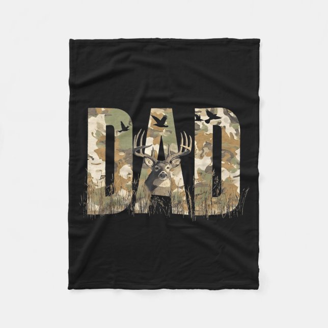 Manta Polar Funny Camo Dad Hunting Camouflage Deer Father's Da (Anverso)