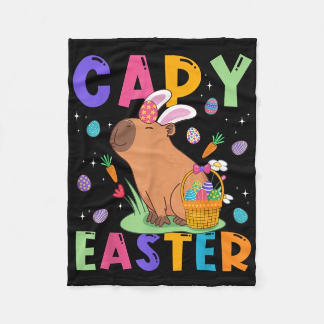 Manta Polar Funny Capybara Easter Day Capy Easter Eggs Capy Lo (Anverso)