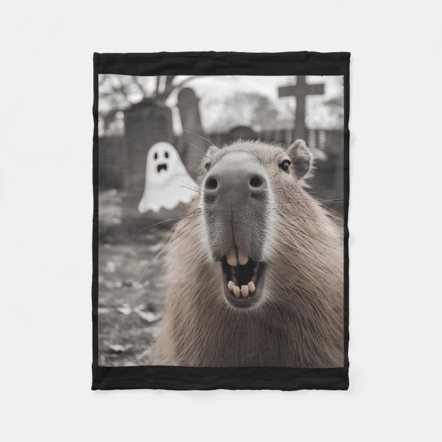 Manta Polar Funny Capybara Ghost Halloween Costume Capybara Ha (Anverso)