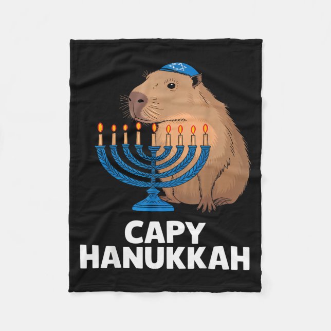 Manta Polar Funny Capybara Happy Hanukkah Chanukah Jewish Men  (Anverso)