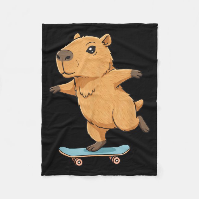 Manta Polar Funny Capybara Skater Skateboard Ballerina Zoo Boy (Anverso)
