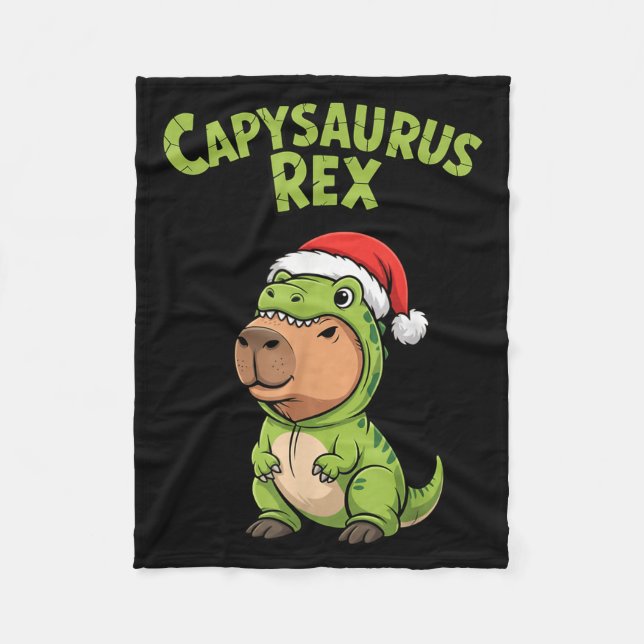 Manta Polar Funny Capybara T-rex Costume Christmas Kids Boys  (Anverso)