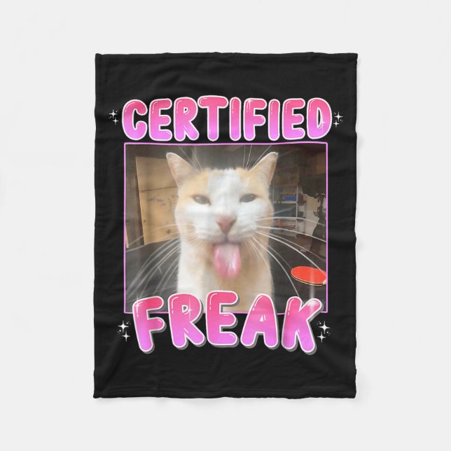 Manta Polar Funny Cat Lover Certified Freak Eat Cement Cursed  (Anverso)