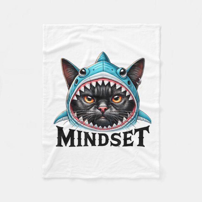 Manta Polar Funny Cat, Mindset Motivational Saying, Shark  (Anverso)