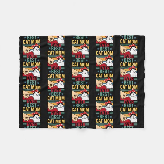 Manta Polar Funny Cat Mom for Cat Lovers Mothers Day Gifts (Frente (Horizontal))