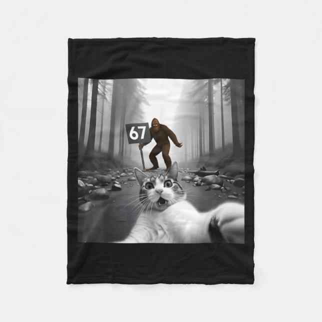 Manta Polar Funny Cat Selfie With Bigfoot 67 Six Seven Meme Me (Anverso)