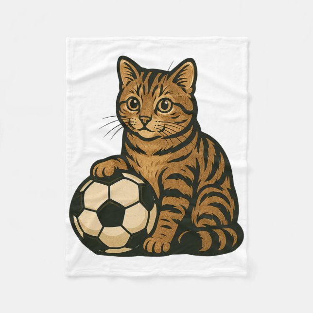 Manta Polar Funny Cat Soccer  (Anverso)
