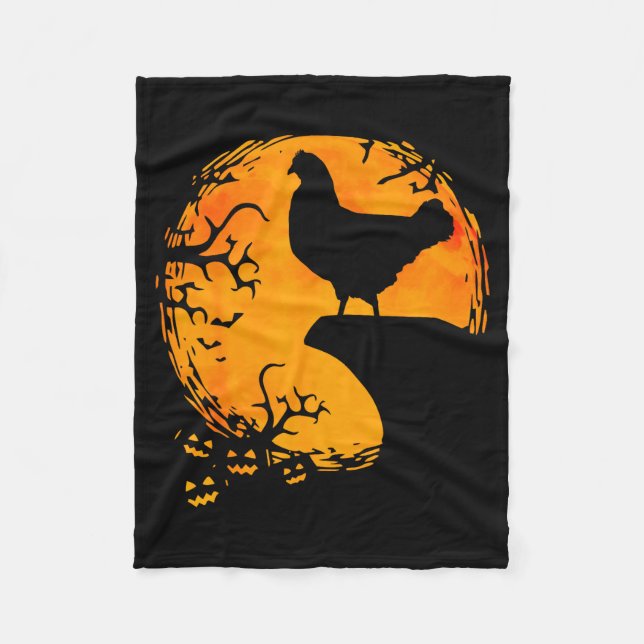 Manta Polar Funny Chicken Halloween Moon Silhouette Soky Chick (Anverso)